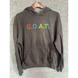 All Hoodie Mens Large Black G.O.A.T. Pullover Fleece Kangaroo Pocket Sweatshirt